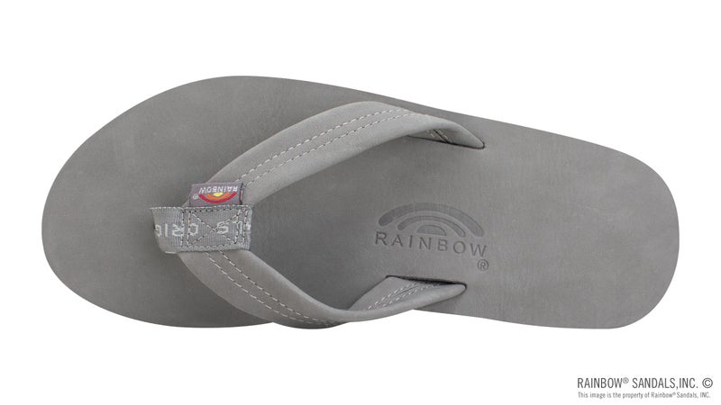 Rainbow Sandals Men's Premier Leather Double Layer with Arch Wide Strap, Grey, Men's X-Large / 11-12 D(M) US - Image 3